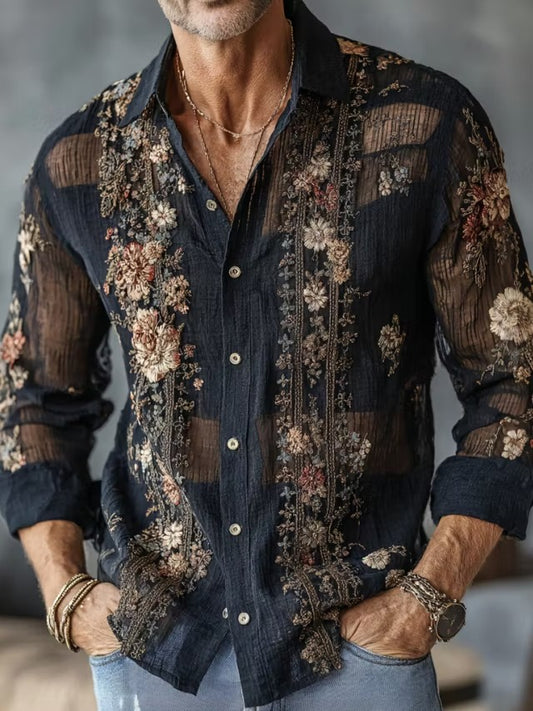 Shop the Men's Bushido Samurai Wolf Print Cotton Linen Shirt at Uroba.shop. Featuring Japanese-inspired artwork, breathable fabric, relaxed fit, and premium everyday comfort.